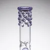 2022 фиолетовые голубые кальяны стеклянные бонги толстые стекла курительные трубы сотами две функции рецилер