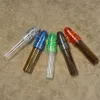 HONEYPUFF 3 tailles bouchon acrylique bouteille en verre étui à pilules Snuff Snorter distributeur Bullet Rocket Snorter verre boîte à pilules flacon avec fond transparent