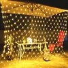 Hurtownie 210 LED Fairy Netto Light Siatka Curtain String Wedding Christmas Party Decor Wysokiej Jakości Ciepłe białe światła LED Strings