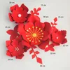 Decorative Flowers & Wreaths Handmade Red Easy Made DIY Paper Leaves Set For Nursery Wall Deco Baby Shower Girls Room Backdrop Video Tutoria