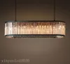 Modern Crystal Chandeliers Lights LED Prism Black Metal Rectangular Chandeliers Indoor Lamp for Dining Room Bar