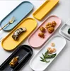 Rectangular ceramic plate Dinnerware Sets Creative personality household flat snack sushi plates Japanese style