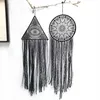 Nappa nera Dream Catcher Decorazione murale Campanelli eolici fatti a mano Ciondolo Dreamcatcher Home Wall Art Hanging Decorazioni ZYY182