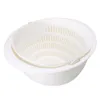 Kitchen Drain Basket Bowl Rice Washing Colander Baskets Kitchen Strainer Noodles Vegetables Fruit Double Drain Storage Basket