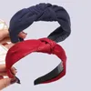 Moda Geniş Düğüm Bantlar Kumaş Örme Ipek Hairbands Kadınlar Kızlar Için El Yapımı Saç Hoops Bayanlar Çerçeve Saç Aksesuarları