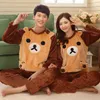 Couple Pyjamas Women Mens Flannel Fleece Warm Autumn Winter Pijamas Women Sleepwear Pyjama Femme Pajama Set Sexy Nightwear Y200708