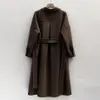 Autumn Winter wool coat Single breasted Maxi coat 201215