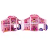 Diy Family Doll House Poppen accessoires speelgoed met miniatuur meubels garage auto diy poppen huis speelgoed voor kinderen geschenken lj201126