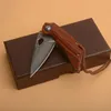 1 stks Nieuwe Damascus EDC Pocket Folding Blade Mes VG10 DAMASCUS Steel Blade Rosewood + Steel Sheet Handle Messen