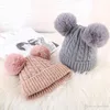 Chapeau d'hiver hommes et femmes nouveau adulte Plus velours Double cheveux boule tête laine chapeau chaud mignon tricoté chapeau marée dc868