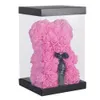 Sabonete espuma urso de rosas em caixa de presente urso de peluche rosa flor artificial dia dos namorados de Natal presentes de aniversário Dropshipping 201222
