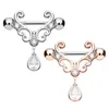 Europäische und amerikanische Mode gemischter herzförmiger Perlen-Nippelring Punk-Wassertropfen-Rose-Stil Nippel durchbohrter menschlicher Schmuck