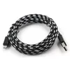 Dual color Fabric Braid Micro USB Type C charger Nylon cable Strong Metal adapter Lead 1M3ft,2M6ft,3M10ft Universal Android cable