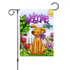 47 * 32 cm Tier Garten Flagge Ostern Kaninchen Ei doppelseitiger Druck Banner DIY Hof Dekoration Flaggen ZWL428