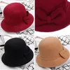 2020 Donne invernali cappello di lana solida Fedora cappelli a cupola cappelli vintage cappello da secchio a fila ladies cap8540233