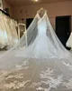 Charming Lace Mermaid Backless Wedding Dresses With Cape Sheer Beaded Plunging Neck Plus Size Bridal Gowns Sweep Train robe de mariée