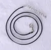 2022 Nya 50pcs Partihandel Rope Chain 1.5mm Svart Läder String Cord Necklace Hummer Clasps för halsband DIY Craft Smycken Making