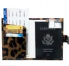 Designer-Donna PU Stampa leopardata Porta carte da viaggio multifunzionale Borsa per passaporto Hasp Colore misto