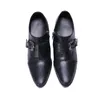 Zapatos de fiesta formales de negocios para hombre, botas cortas para hombre de altura aumentada, zapatos de hebilla de cuero genuino para hombre de negocios