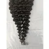 Cabelo humano indiano onda profunda encaracolado dois pacotes com fechos de renda 5x5 livre três partes do meio 3 peças 16-30 polegadas