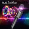 Microphones Karaoke Microphone Wireless Singing Machine with Bluetooth Speaker for Cell Phone/PC Portable Handheld Mic Speaker T220916