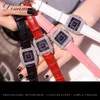 2019 Fashion Brand Women Square Armband Watches Ladies Top Luxury Leather Strap Quartz Watch New Women Casual Clock T200420