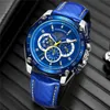 Forsining Mecânica Mecânica Automático Esporte do Exército Esporte Masculino Relógio Top Blue Real Leather Homem Assista 032