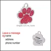 Tag de cão, cartão de identificação Suprimentos Pet Home Jardim personalizado Tags gravado Cat filhote de cachorro ID Nome Colar Tag Acessórios Pingente Osso / Glitter Drop