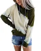 Dames losse tie-dye bedrukte lange mouwen sweater trui met kap