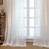 Rideaux rideaux de la fenêtre de fil brodé européen en tulle rideaux transparents pour la chambre de chambre rideaux voilages vorhang1