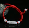 Rode touw armband voor mannen en vrouwen handgemaakte jadeite jade weven trinket dmfb104 mix bestel 20 stuks veel