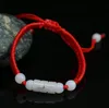 Red Lina Bransoletka dla mężczyzn i kobiet Handmade Jadeit Jade Weaving Ticket DMFB104 Mix Zamów 20 sztuk