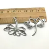 50pcs Butterfly Alloy Charms Pendant Retro Jewelry Making DIY Keychain Ancient Silver Pendant For Bracelet Earrings 36x29mm