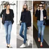 Tataria magro jeans magro para mulheres estilo vintage preto mulheres jeans feminino jeans lápis calças estiramento coreano jeans para mulher lj201029