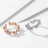 Clusterringe Fashion Rose Gold Dancing Butterfly Insekt Open einstellbarer Finger für Frauen Mädchen Schmuck 20211