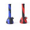 2 styles Bong Silicone Beaker water pipe unbreakable hookahs Camouflage colorful design with Downstem