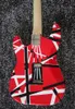 Tienda personalizada Stripe Black White Red St Electric Guitar Maple Neck Floyd Rose Tremolo Bloqueking Nuez5453376