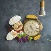 Смола шеф -повар милый настенный часы дома часы для ванной комнаты кухня винтажные часы декор современный дизайн y200110