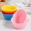 Moule à gâteau en silicone forme ronde Muffin Cupcake moules de cuisson cuisine cuisson ustensiles de cuisson fabricant bricolage outils de décoration de gâteau LX4025