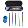 SLIVER Rainbow Tool Kit för torra ört DAB -verktyg Vax Dabber med silikonbehållare Titanium Nagelrökningstillbehör AC166