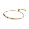 Trendy Women 925 Pure Silver Sliding Chain Bangle Original Shine Gold Pans Honeybee Butterfly Bracelet Jewelry Birthday Gift