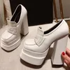 2022 scarpe da donna con tacco alto e tacco alto da donna primaverili, piattaforma spessa, design di lusso, in pelle, slip sexy, su mocassini da ufficio di grandi dimensioni