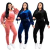 Chándal para mujer Sweatsuit Top y pantalones largos 2 pieza Set de mujer Juego de algodón Casual deportes Mujeres Suda trajes Trajes más tamaño