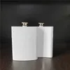 8oz Blank Sublimation Hip Flask DIY Bouteilles de vin d'eau en acier inoxydable Plain White Party Outdoor Camping Tumblers Drinkware Tasse Tasses E122802