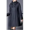 XUXI женщин зимнее осеннее пальто кармана сплошной цвет мантон Femme плотная шерсть колпачки женщины носить пальто большего размера S-4XL FZ798 201214