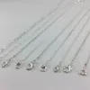 Entier 120pcs / lot Mix 10 style métal plaqué argent colliers chaîne bricolage bijoux de mode collier pour femmes fille raccord homard 290H