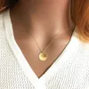 Zierliche Mondphasen-Halsketten, handgefertigter Schmuck, gehämmertes Gold gefüllt, Choker-Anhänger, Collier Femme Kolye Collares Boho-Halskette Q0531