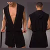 Vente chaude Hommes Peignoir Sexy Pyjamas Vêtements De Nuit Chemise De Nuit Hombre À Capuche Peignoir Hommes Robe De Bain Plus La Taille 201023