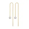Fashion Design New Gold Silver Color Stainless Steel Ear Threader Earrings Tassel Imitation Pearl Drop Earring For Women Best Gift Jewelry