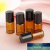 10 stks 2ml Amber Glass Roll on Bottle Sample Test Essentiële olie-injectieflacons met roller hervulbare fles reizen cosmetische container